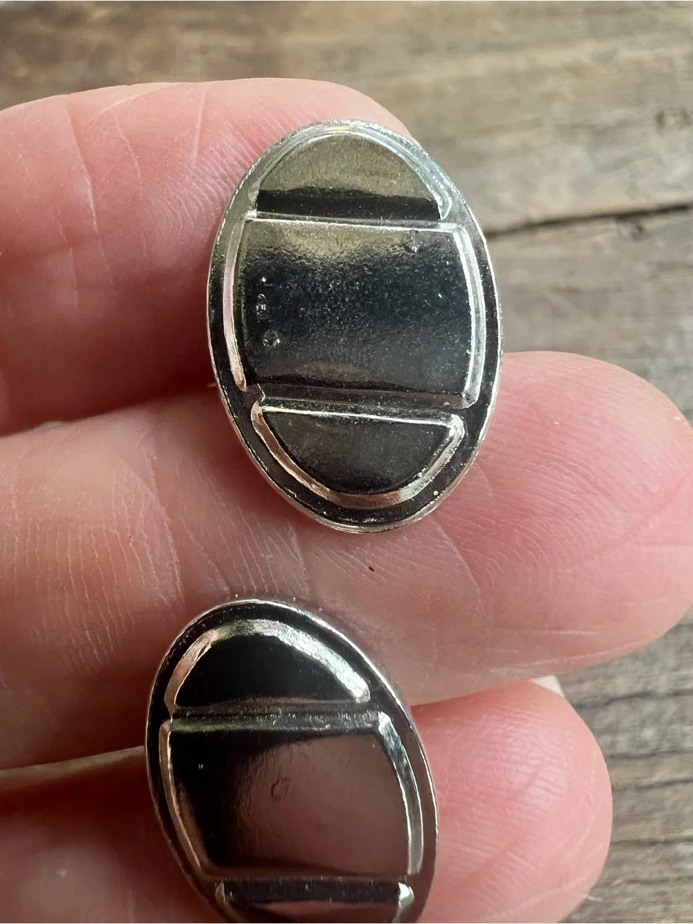 Oval Silver Vintage-Style Cufflinks